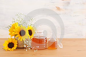 Rosh hashanah jewesh holiday concept - honey traditional holiday symbol