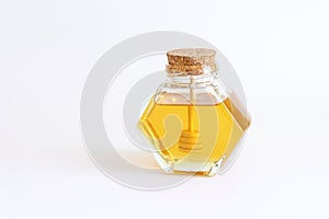 rosh hashanah (jewesh holiday) concept - honey traditional holiday symbol isolated on white