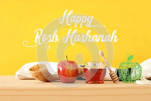 Rosh hashanah & x28;jewish New Year holiday& x29; concept. Traditional symbols.