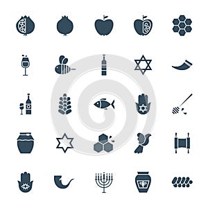 Rosh Hashanah Solid Web Icons
