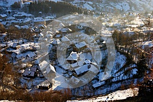 Rosia Montana village at wintertime. Romania photo