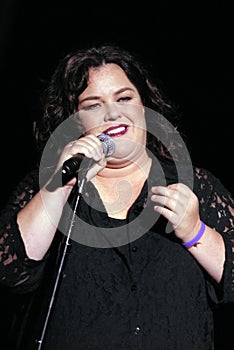 Rosie O'Donnell performing live.