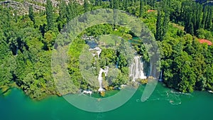 Roski Slap waterfall, aerial shot