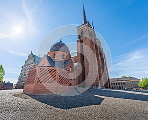 Roskilde Cathedral with Frederik IX grave monument - Roskilde, Denmark