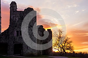 Ross castle at sunset. Killarney. Ireland