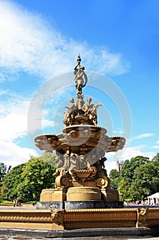 Ross fountain in Princess Street Gardens in Edinburgh, Scotland