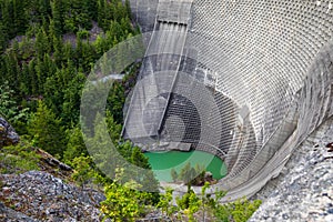 Ross Lake Dam at North Cascades National Park in Washington State during summer