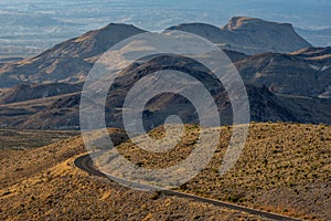 Ross Maxwell Scenic Drive Curves Around a Hill