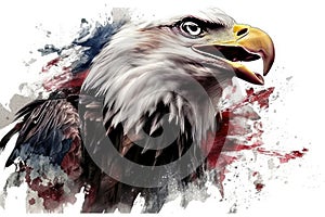 Ross Tran American Flag Eagle Graphic. American Flag. high resolution, Isolate on white Background. photo