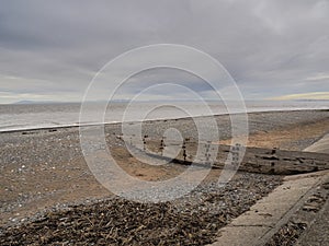 Rossall Beach and Watch Tower at Fleetwood, Lancashire