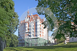 Rossgarten residential complex on the lower pond of Kaliningrad