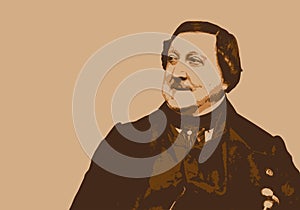 Portrait of the famous Italian musician and composer, Gioachino Rossini.