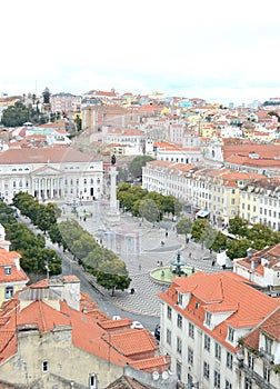 Rossio district, lisbon city, europe.