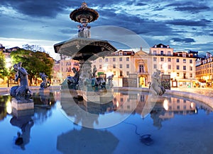 Rossio square in Lisbon Portugal