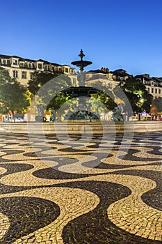 Rossio Square in Lisbon in Portugal