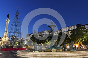 Rossio Square in Lisbon in Portugal