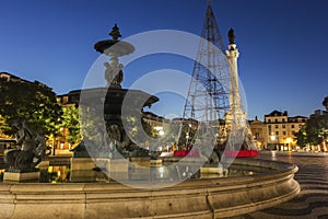 Rossio Square in Lisbon in Portugal