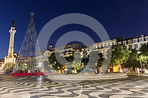 Rossio Square in Lisbon in Portugal