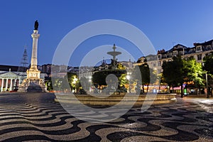 Rossio Square in Lisbon in Portugal