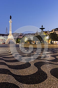 Rossio Square in Lisbon in Portugal