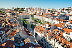 Rossio Square Lisbon Portugal Vacation Destination Sightseeing E