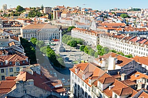 Rossio Square Lisbon Portugal Vacation Destination Sightseeing E