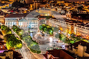 Rossio square night