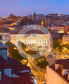 Rossio square Old Town Lisbon photo