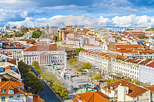 Rossio Square from Santa Justa Lift viewpoint, Lisbon photo