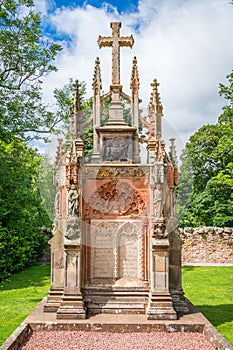 Rosslyn Chapel on a sunny summer day, located at the village of Roslin, Midlothian, Scotland.