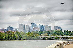 Rosslyn distric arlington skyline across river