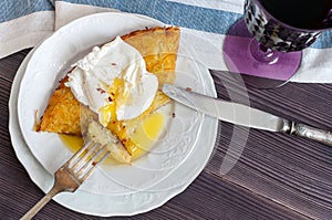 Rosti potatoes with poached egg