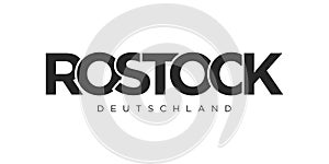 Rostock Deutschland, modern and creative vector illustration design featuring the city of Germany for travel banners, posters, and