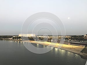 Rostov city/ Russia - August 2019: The view to Rostov Arena. Stadium of Rostov am Don city. Russia