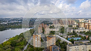 Rostov-on-Don aerial view. Panorama of the city of Rostov on Don, Voroshilovsky District