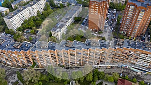 Rostov-on-Don aerial view. Panorama of the city of Rostov on Don, Voroshilovsky District