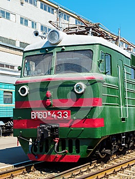 freight mainline two-section electric locomotive at the Rostov Museum of Railway Transport