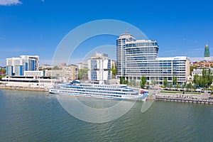 ROSTOV-ON-DON, RUSSIA - MAY 2019: Riverport on the waterfront. Rostov-on-Don. Russia