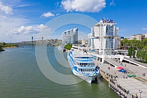 ROSTOV-ON-DON, RUSSIA - MAY 2019: Riverport on the waterfront. Rostov-on-Don. Russia