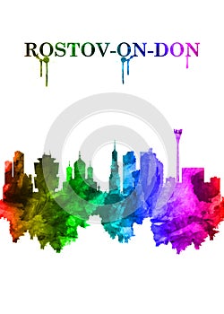 Rostov-on-Don Russia skyline Portrait Rainbow