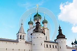 Rostov Veliky, Russia - Domes of churches in Kremlin