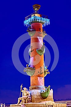 Rostral column in St. Petersburg, Russia