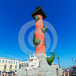 Rostral Columns on Spit of Vasilievsky Island, Saint Petersburg