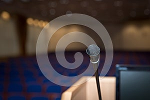 Rostrum in conference hall photo