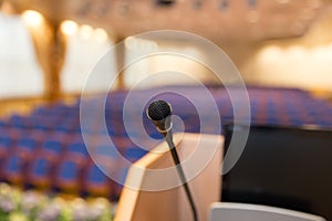 Rostrum in conference hall