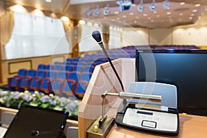 Rostrum in conference hall