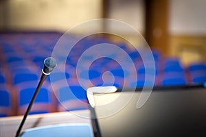 Rostrum in conference hall photo