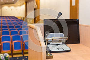 Rostrum in conference hall