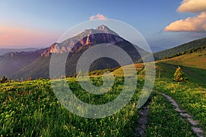 Roszutec peak in evening
