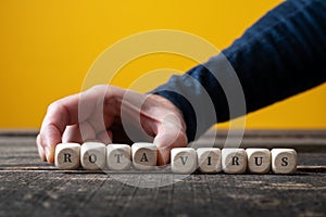 Rota virus sign on wooden cubes photo